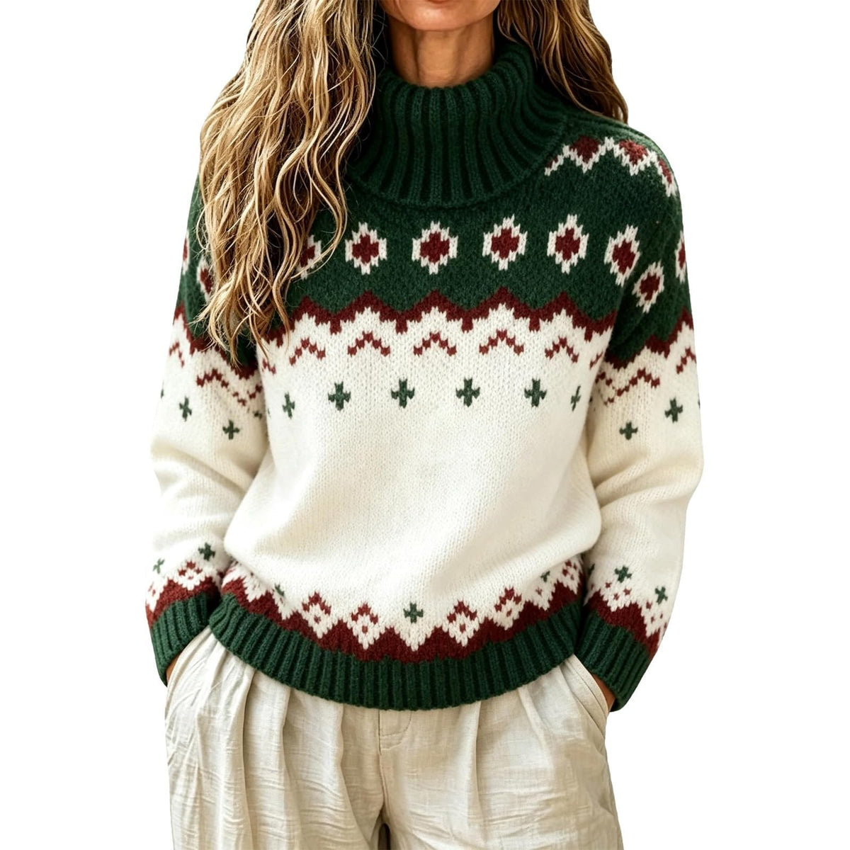 Sweater Women Oversized Turtle Neck Long Sleeve