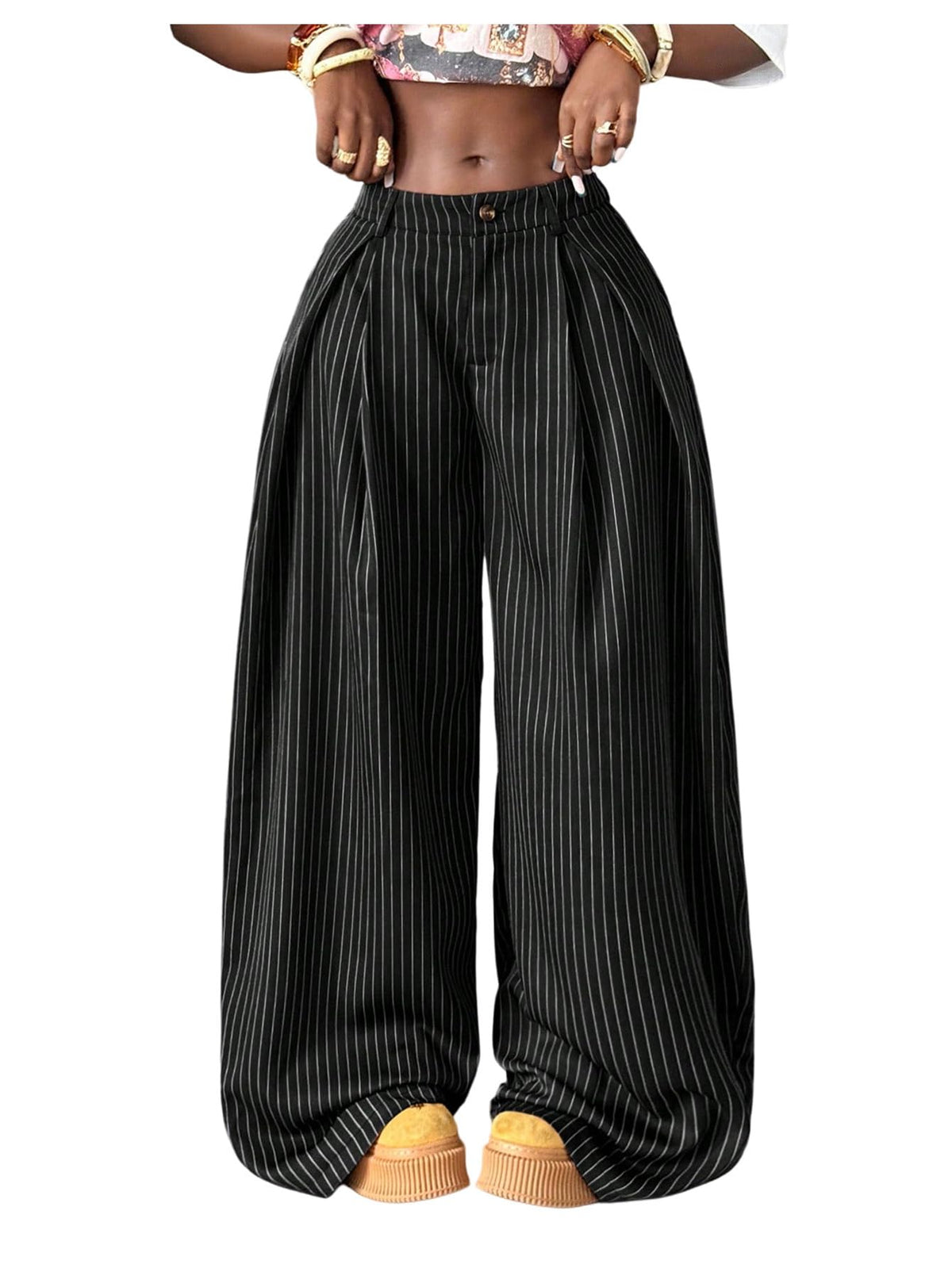 Women's Barrel Pleated Oversized Wide Leg Cargo Pants