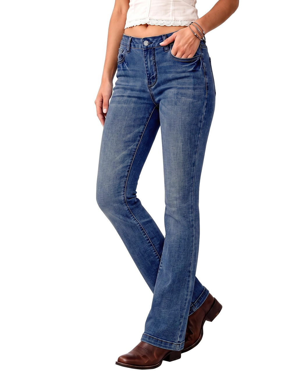 Jeans for Women Trendy Mid Rise Stretch Western Denim Pants