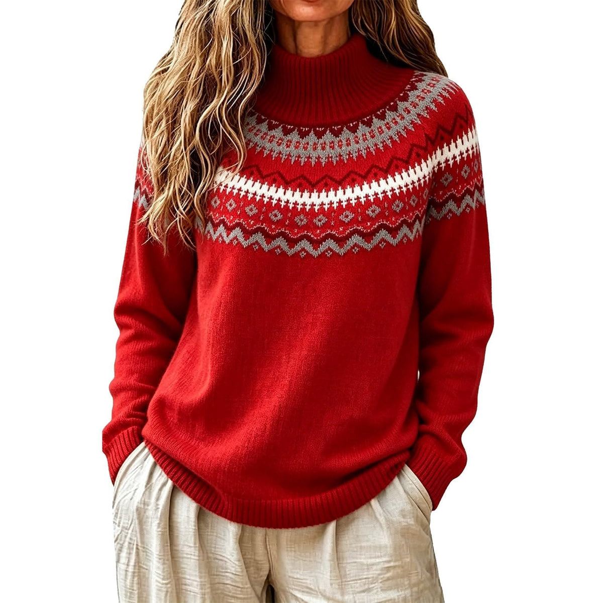 Sweater Women Oversized Turtle Neck Long Sleeve