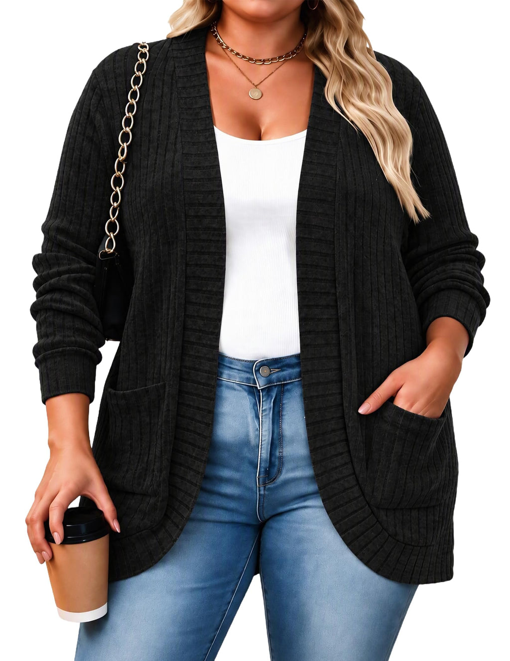Women's Plus Size Cardigan Sweaters Lightweight Cardigans 1X-5X