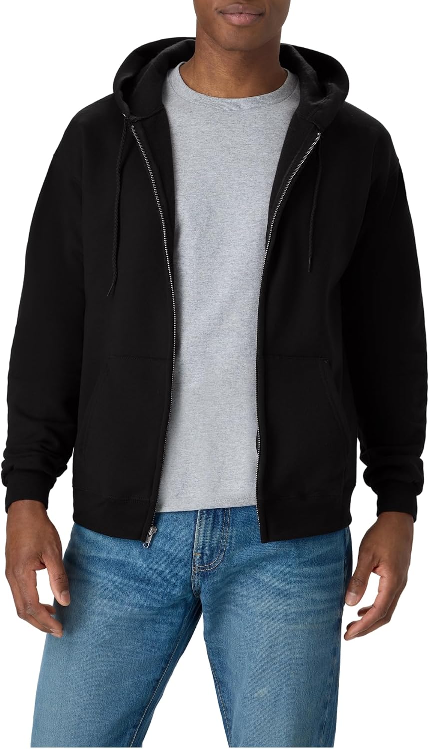 Men's Zip-up Hoodie, Ecosmart Fleece Full-zip Hoodie for Men, Hooded Sweatshirt