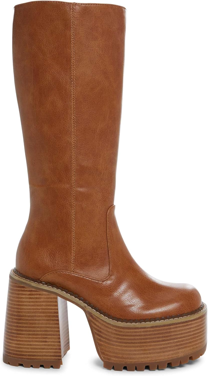 Dolls Kill Vintage Soul Knee High Boots by Delia’s – Women’s Vegan Leather Platform Boots with Block Heels