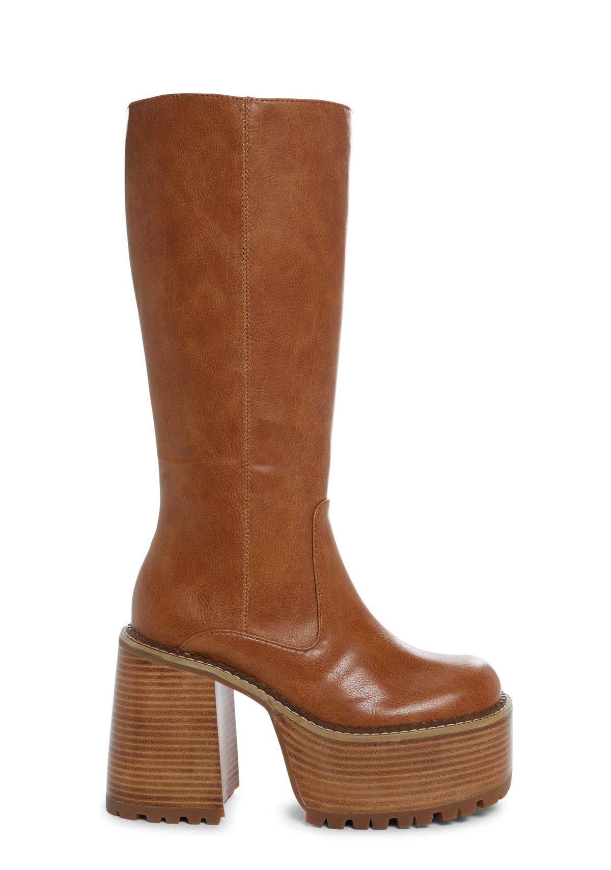Dolls Kill Vintage Soul Knee High Boots by Delia’s – Women’s Vegan Leather Platform Boots with Block Heels