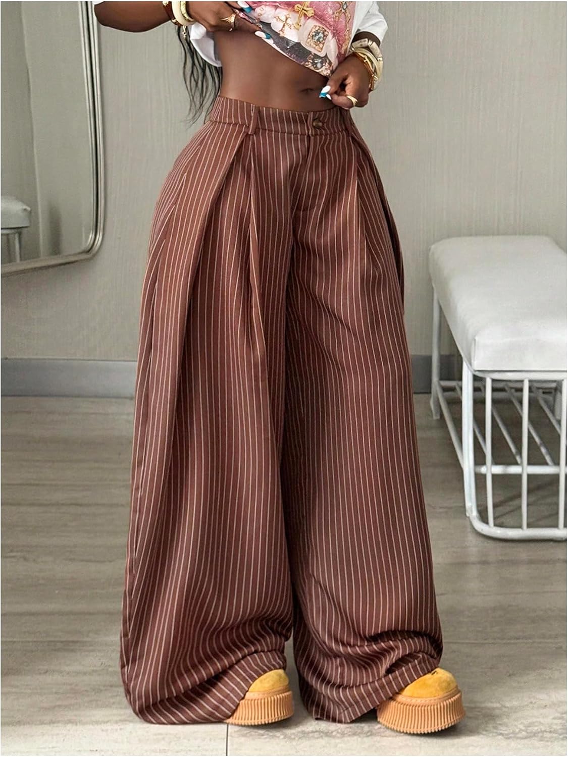 Women's Barrel Pleated Oversized Wide Leg Cargo Pants