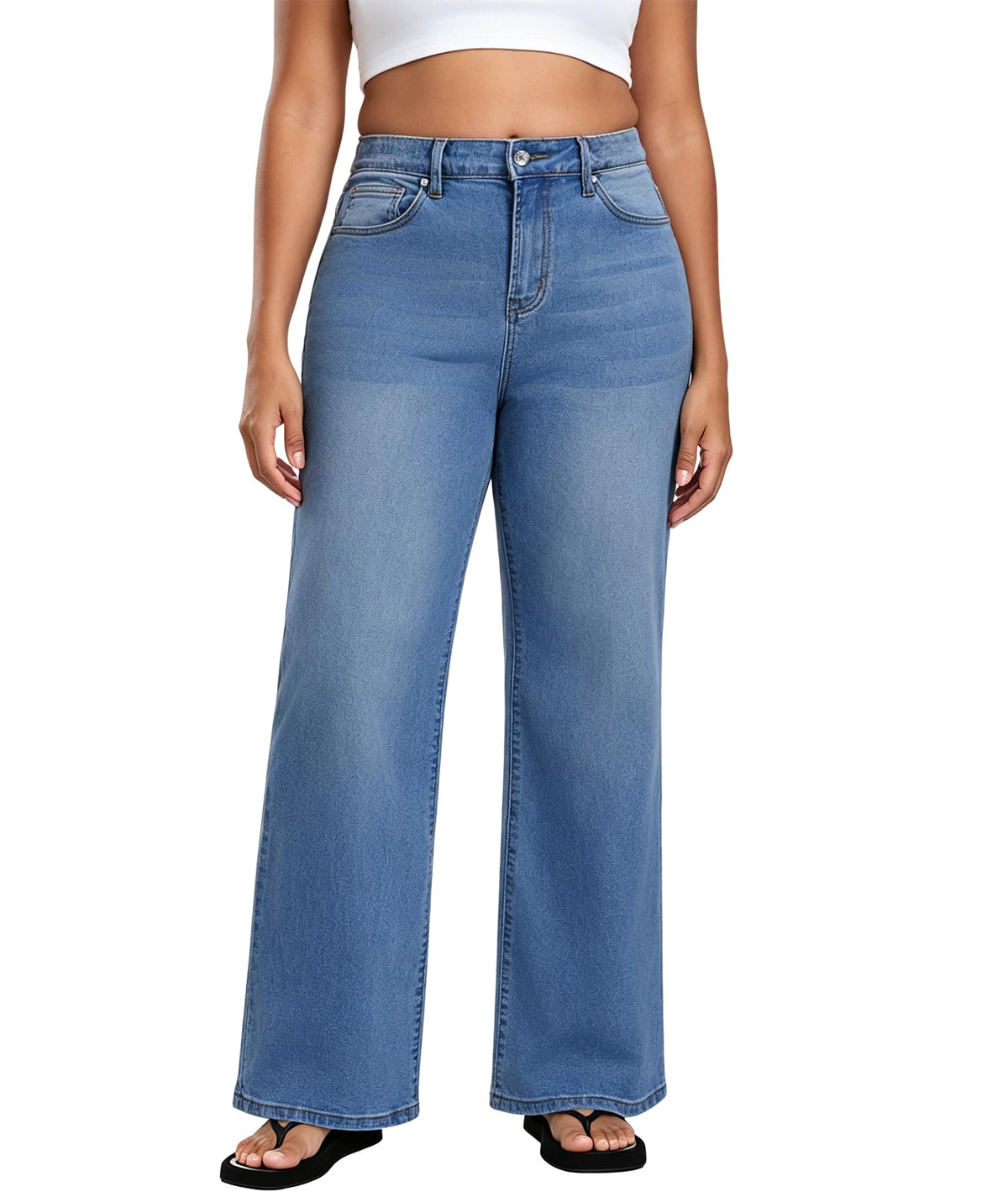 Women's High Waisted Straight Leg Jeans