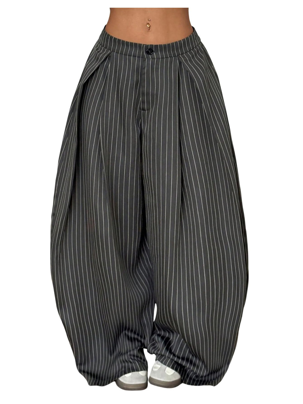 Women's Barrel Pleated Oversized Wide Leg Cargo Pants