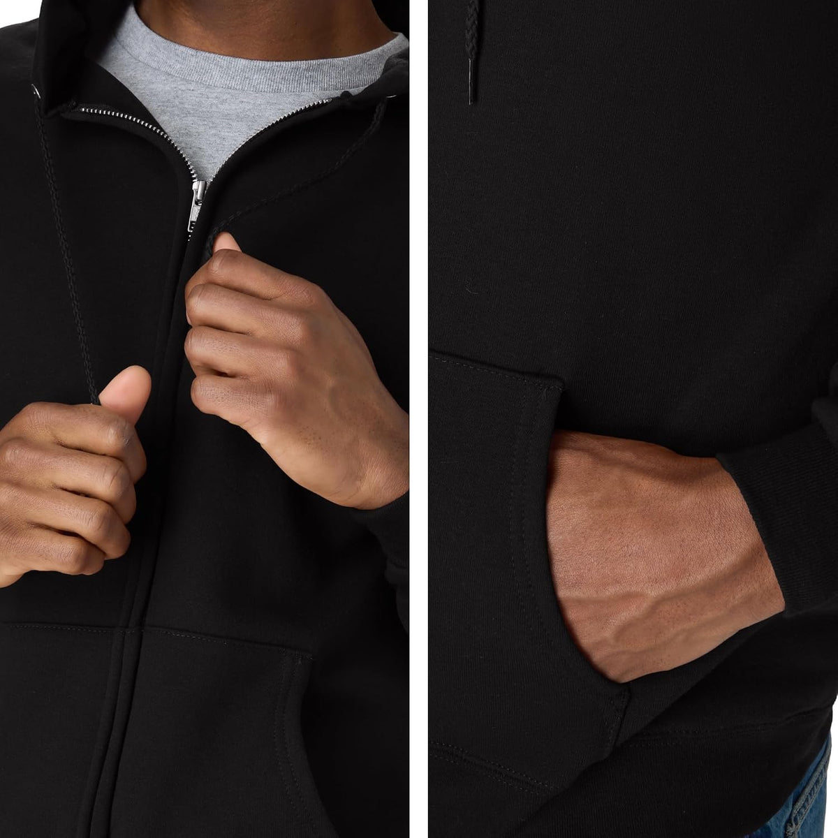 Men's Zip-up Hoodie, Ecosmart Fleece Full-zip Hoodie for Men, Hooded Sweatshirt