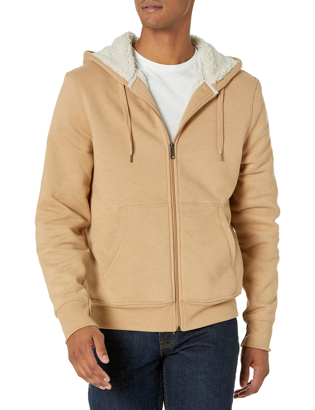 Men's Sherpa-Lined Full-Zip Fleece Hoodie Sweatshirt