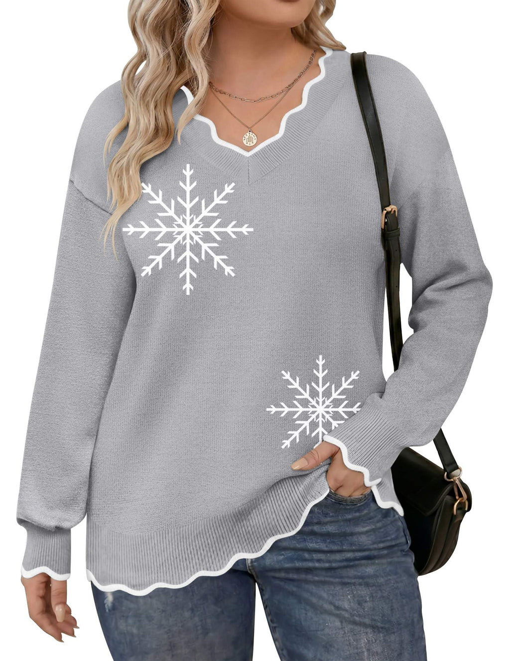 Womens Plus Size Sweaters Long Sleeve Pullover Tops
