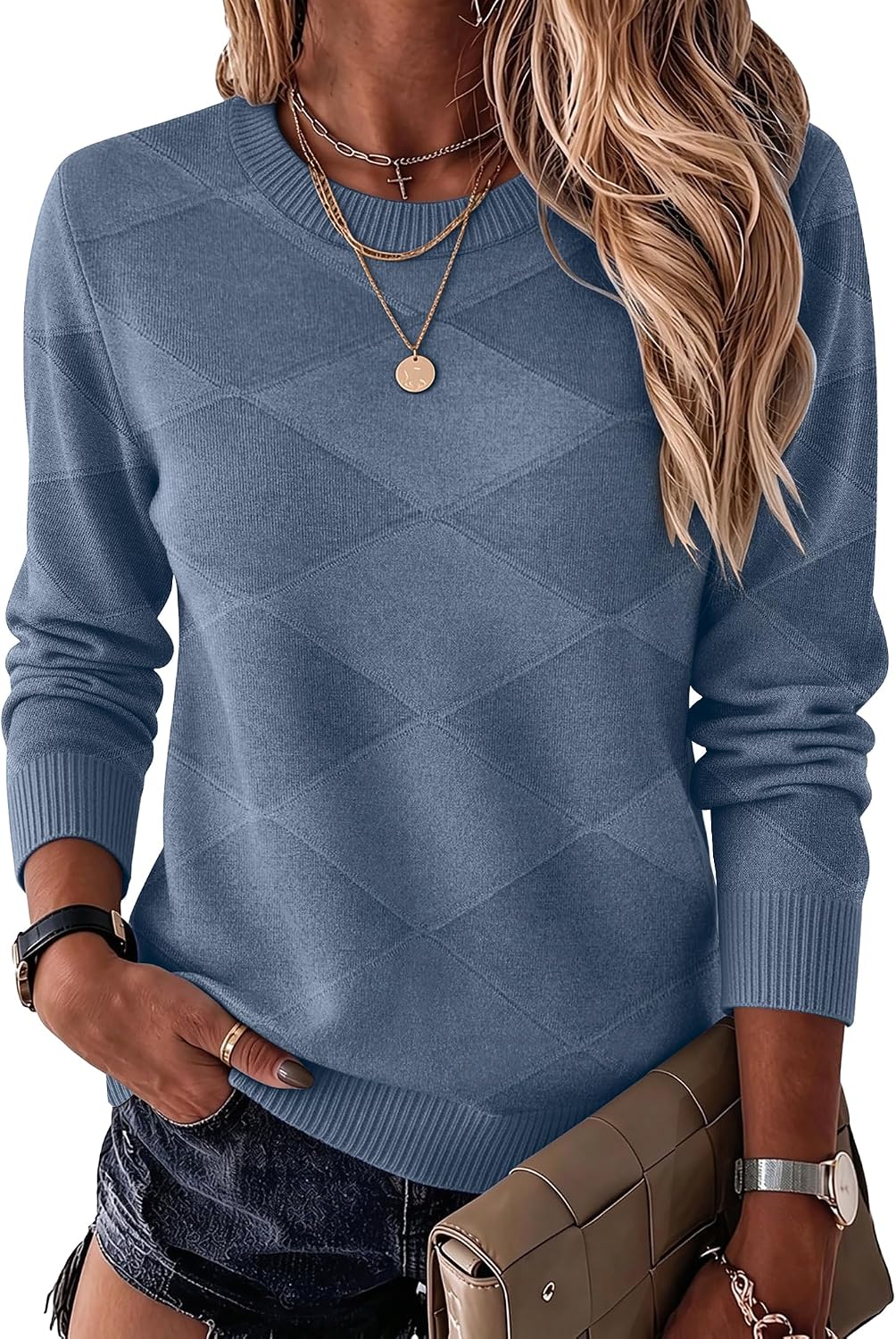 Sweaters for Women Trendy Fall Fashion Clothing Long Sleeve Tops