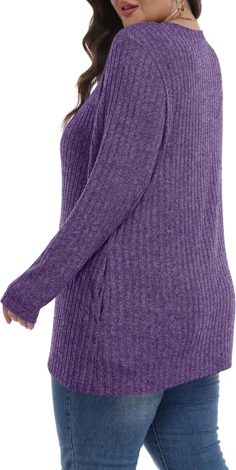 Womens Plus Size Sweater Tunic Casual Lightweight Top Fall Fashion