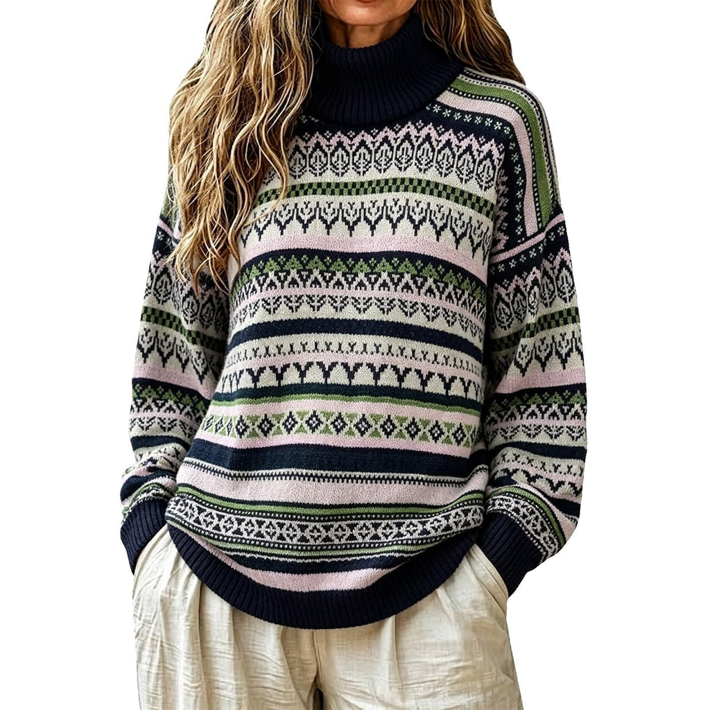 Sweater Women Oversized Turtle Neck Long Sleeve