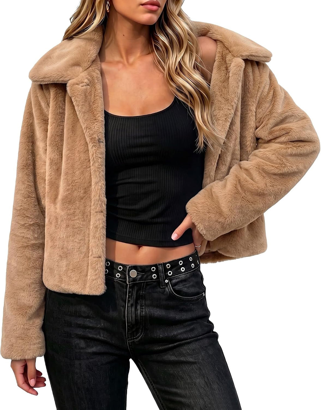 Jackets for Women Cropped Fuzzy Fluffy Fall Winter Coats