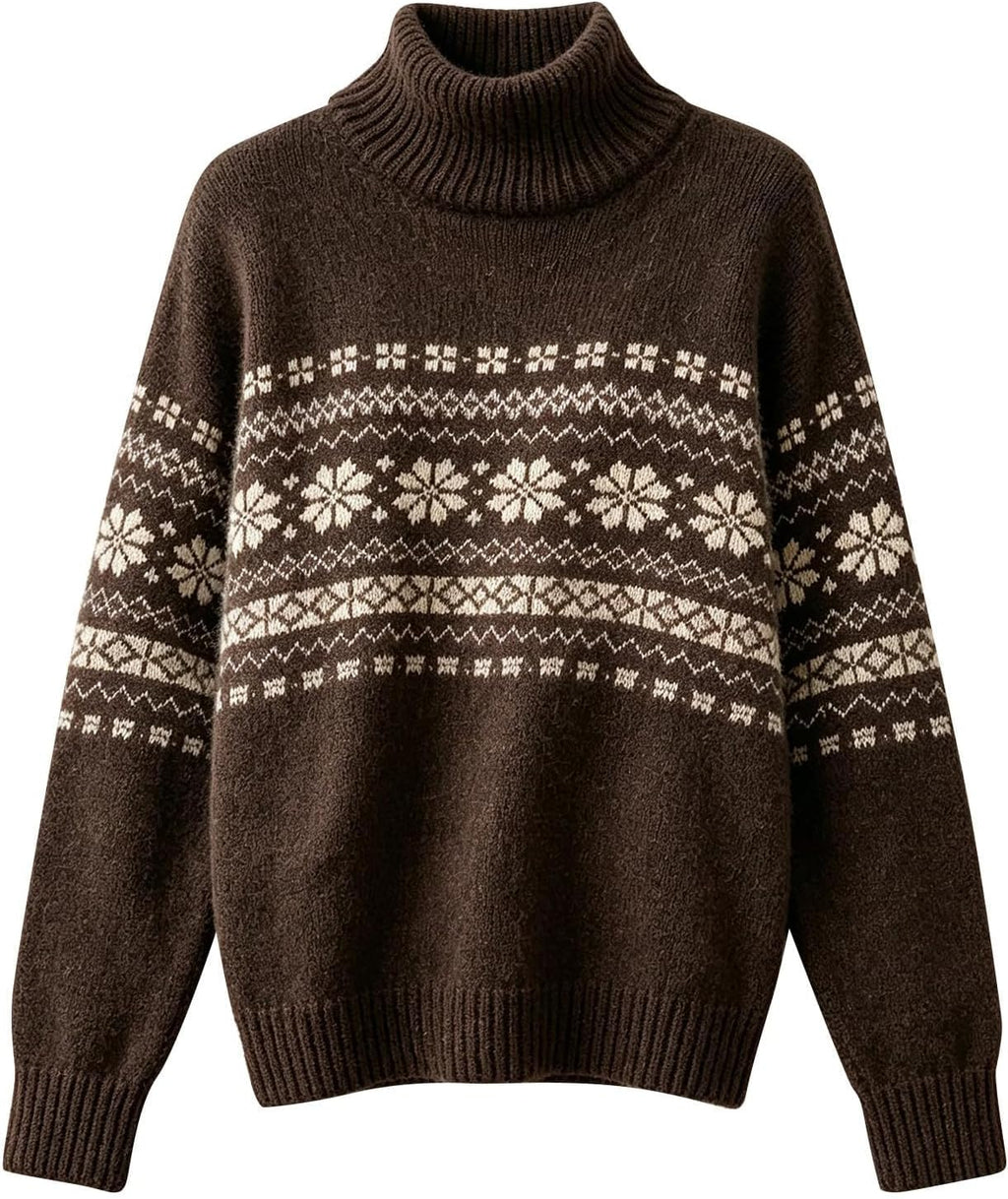 Sweater Women Oversized Turtle Neck Long Sleeve