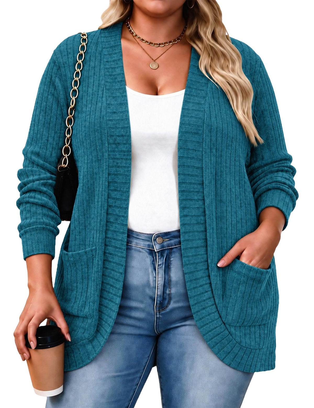 Women's Plus Size Cardigan Sweaters Lightweight Cardigans 1X-5X