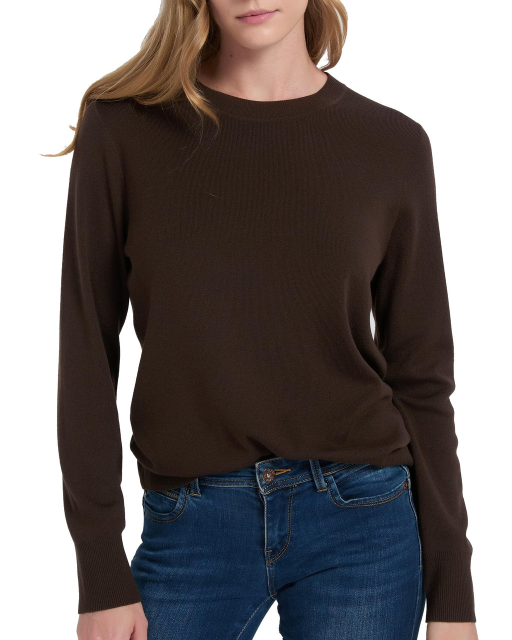 Women's 100% Merino Wool Sweaters Long Sleeve Crewneck Fall Sweater