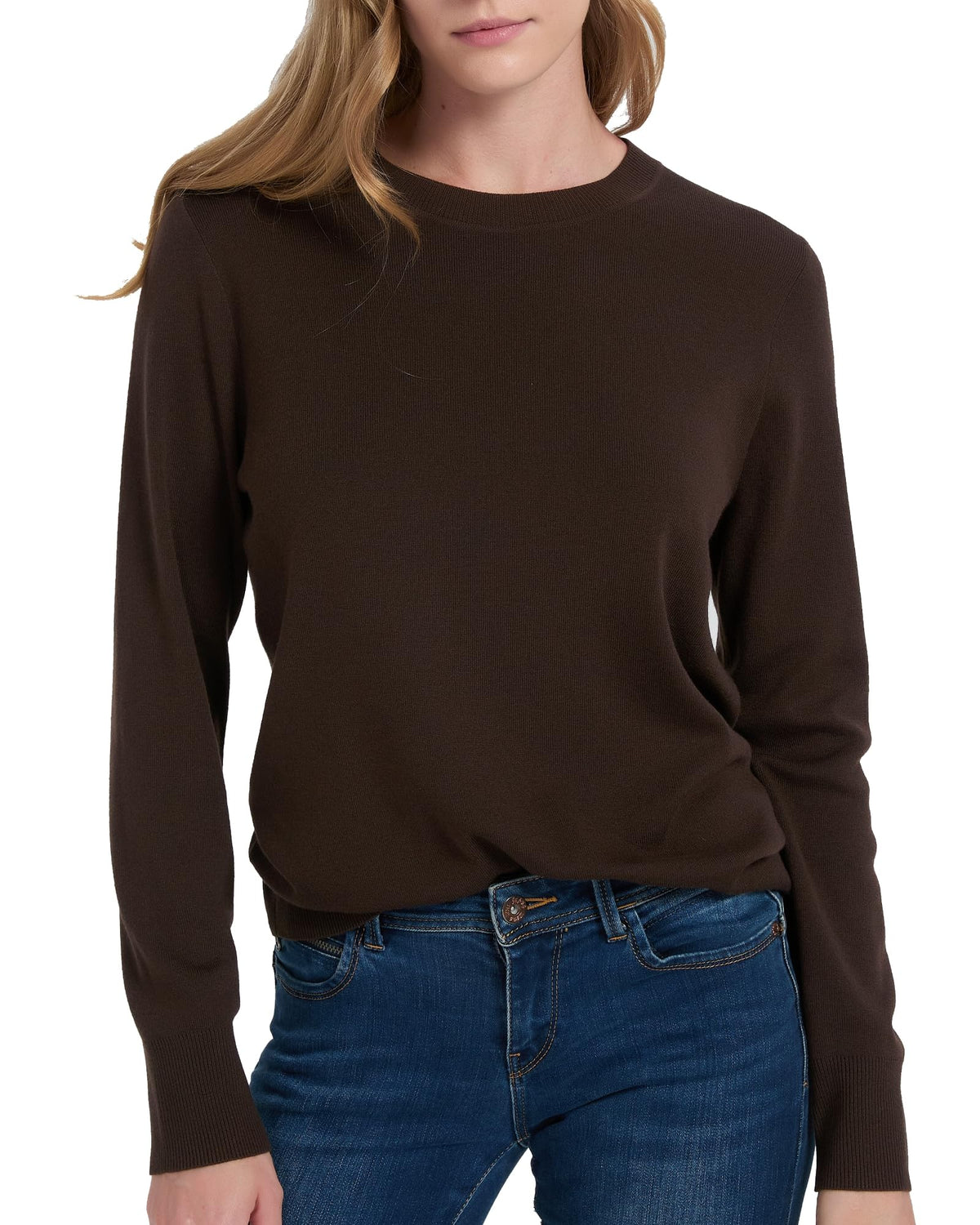 Women's 100% Merino Wool Sweaters Long Sleeve Crewneck Fall Sweater