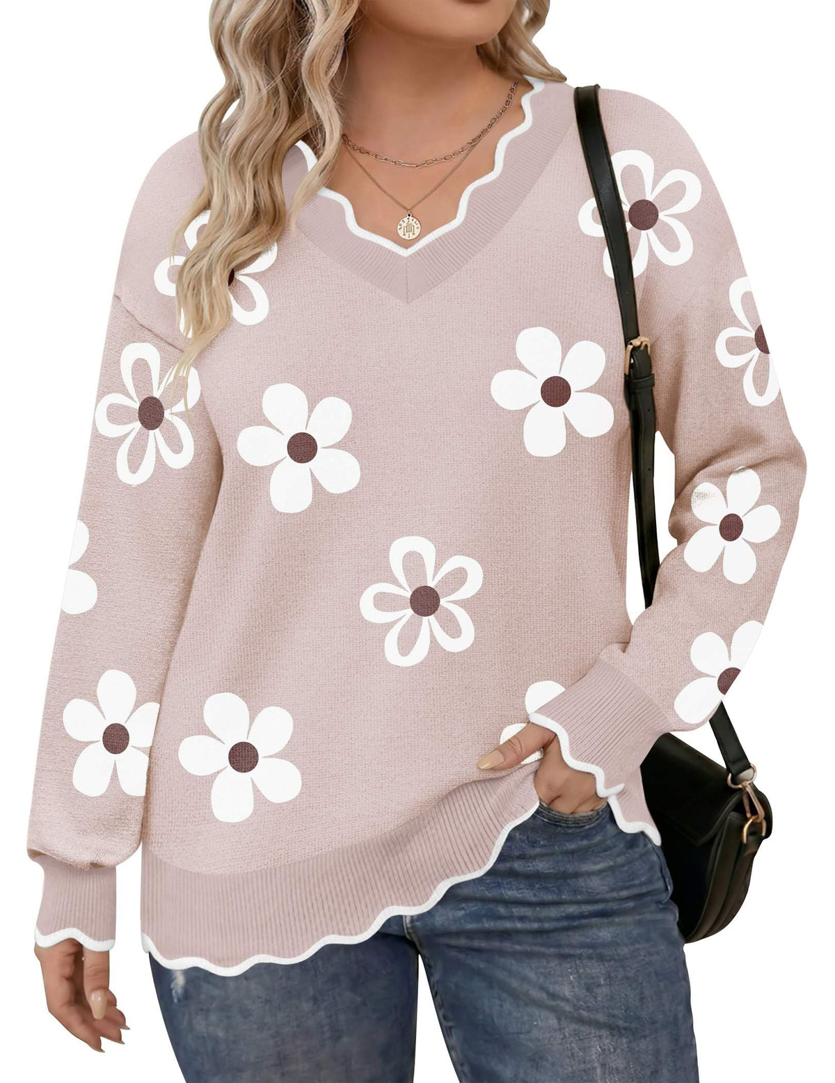 Womens Plus Size Sweaters Long Sleeve Pullover Tops