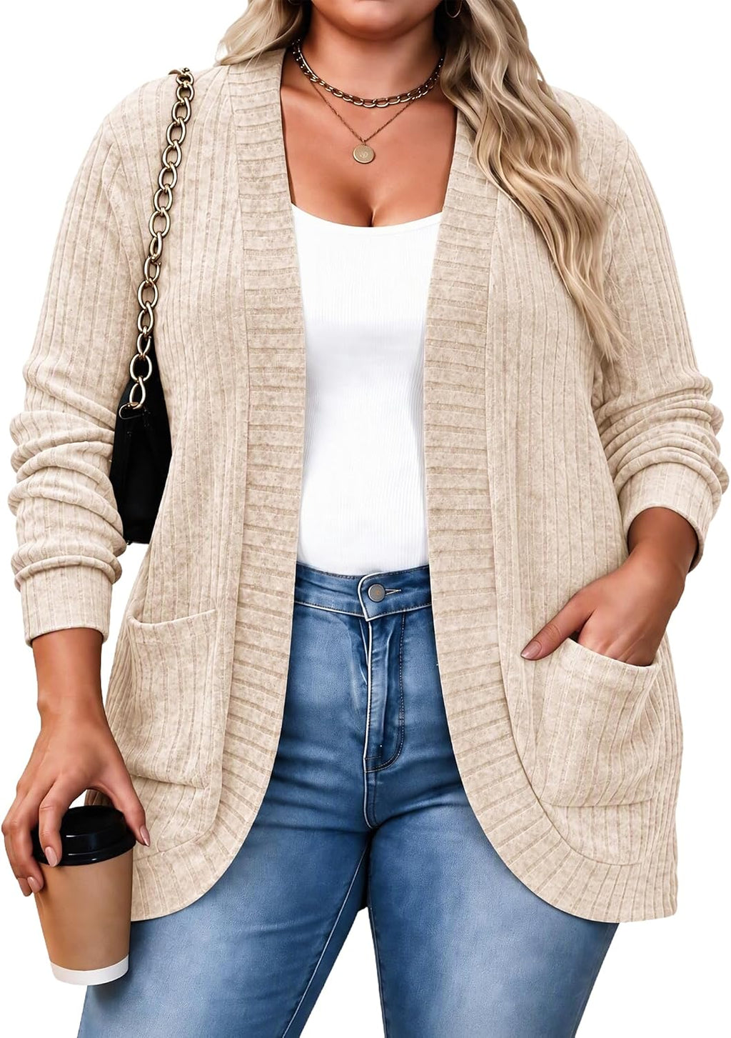 Women's Plus Size Cardigan Sweaters Lightweight Cardigans 1X-5X