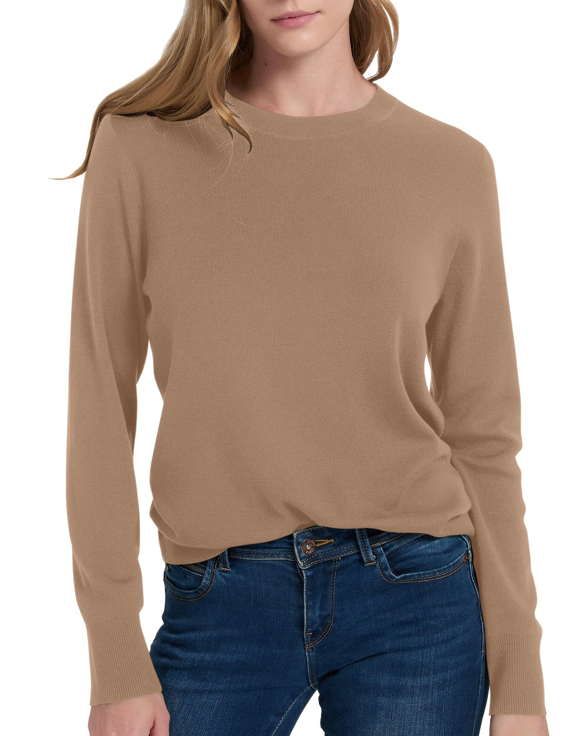 Women's 100% Merino Wool Sweaters Long Sleeve Crewneck Fall Sweater