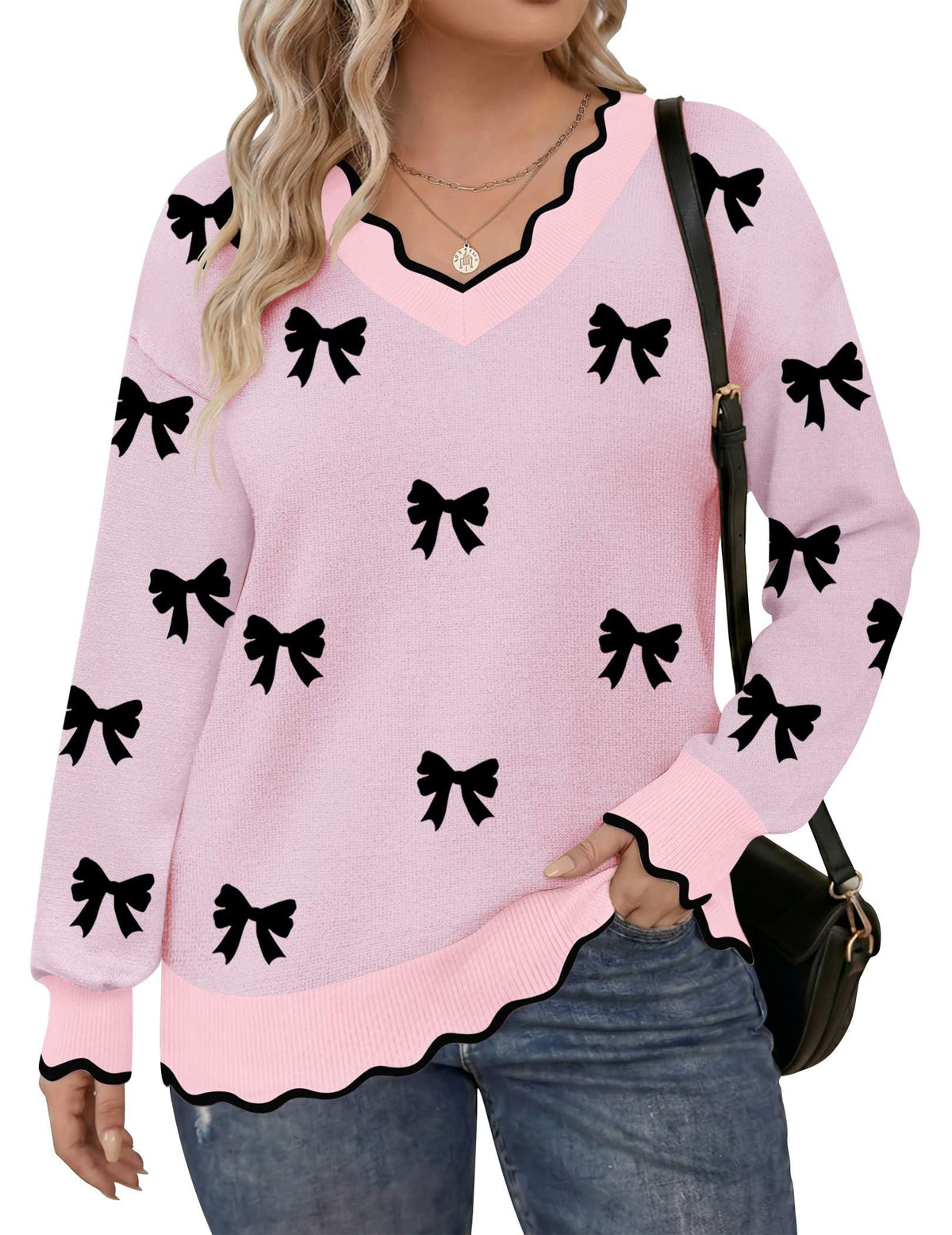Womens Plus Size Sweaters Long Sleeve Pullover Tops