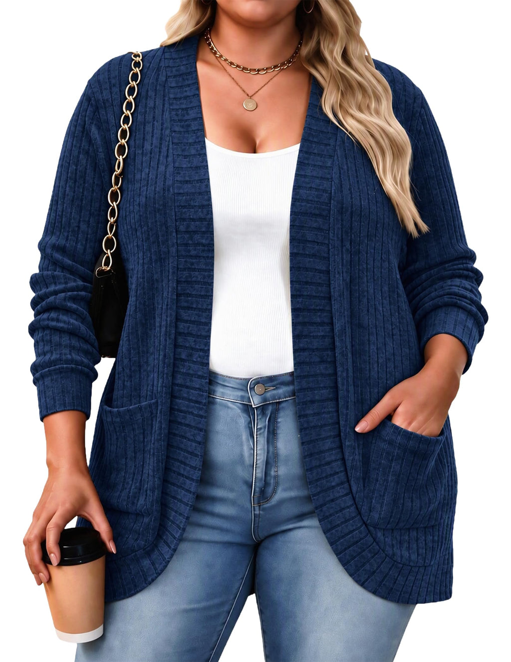 Women's Plus Size Cardigan Sweaters Lightweight Cardigans 1X-5X