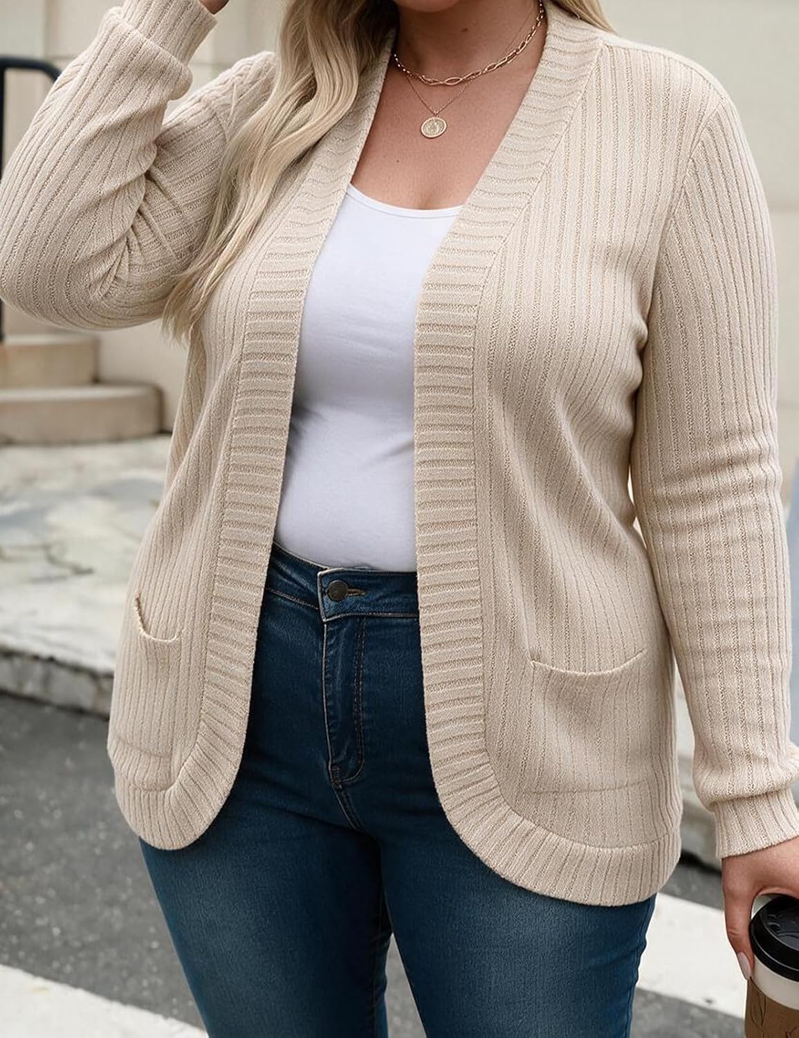 Women's Plus Size Cardigan Sweaters Lightweight Cardigans 1X-5X