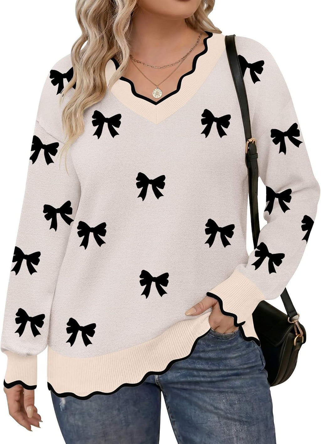 Womens Plus Size Sweaters Long Sleeve Pullover Tops