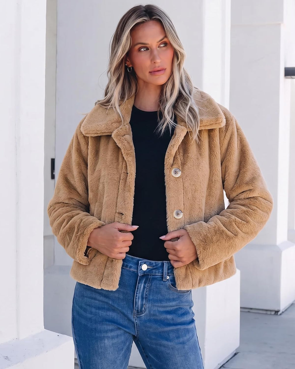 Jackets for Women Cropped Fuzzy Fluffy Fall Winter Coats