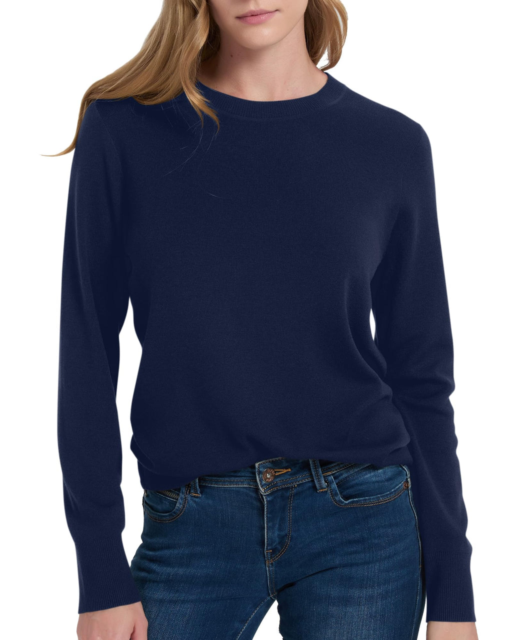 Women's 100% Merino Wool Sweaters Long Sleeve Crewneck Fall Sweater