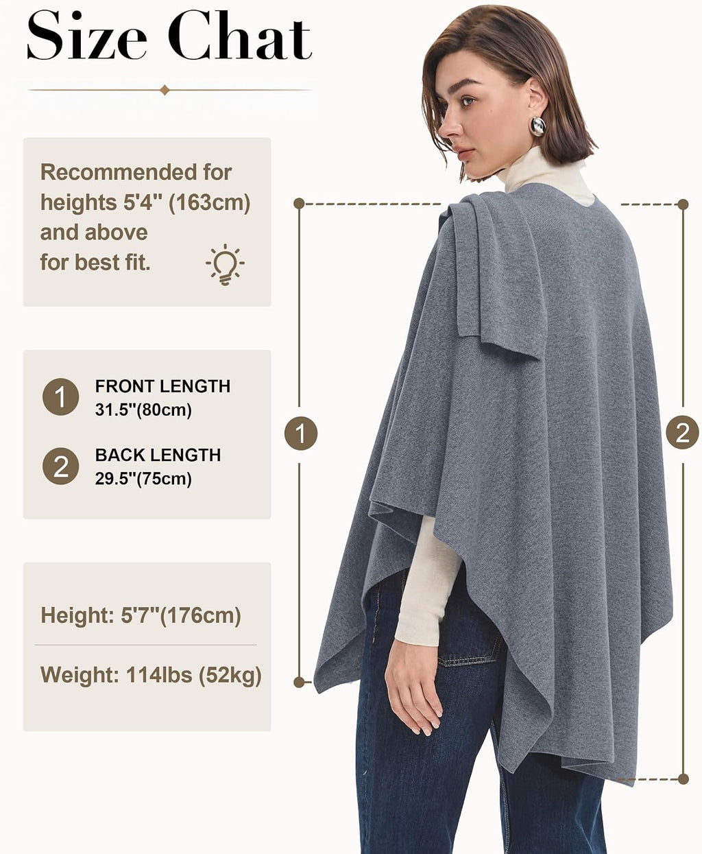 Cross Front Poncho Shawl Wrap Elegant Wedding Formal