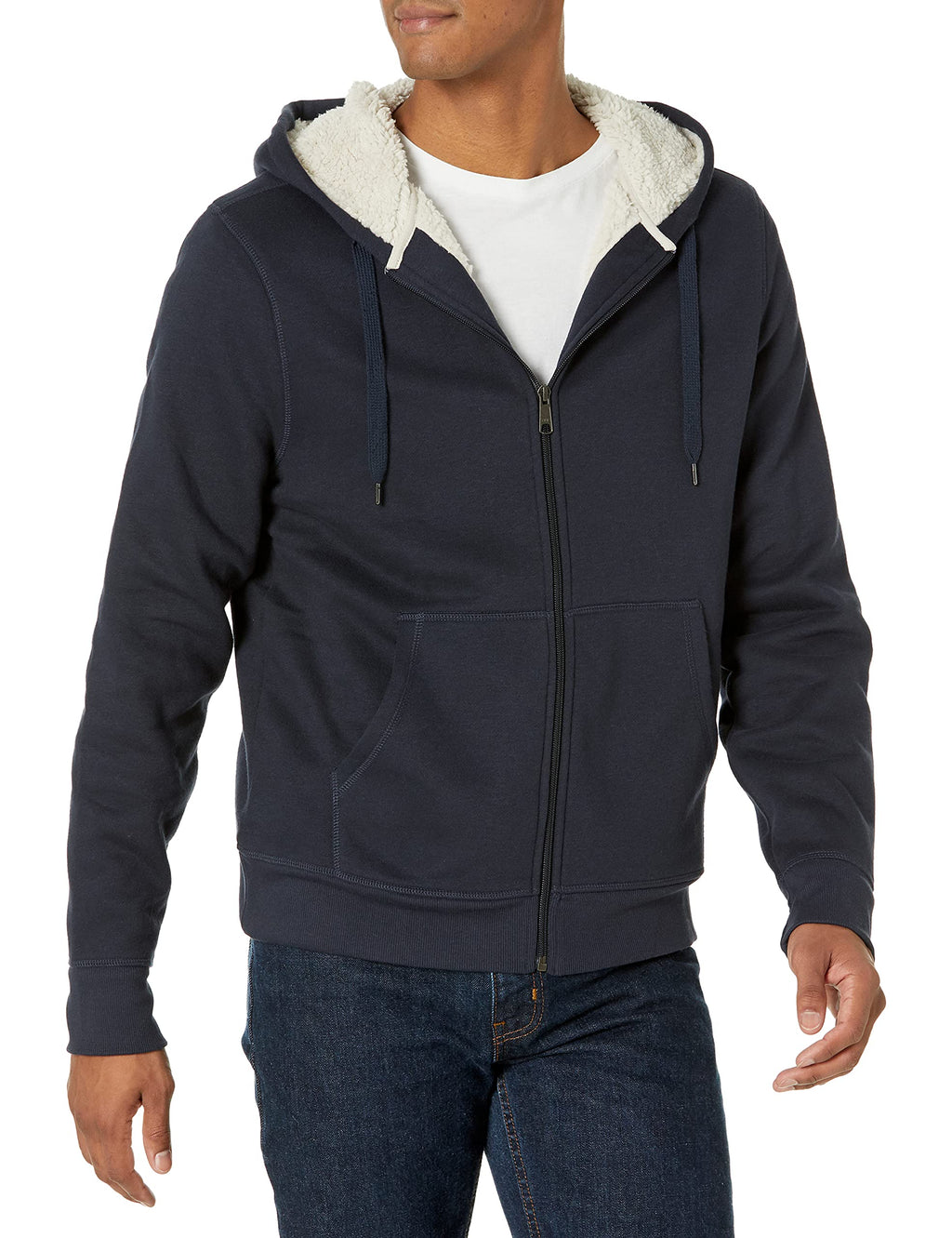 Men's Sherpa-Lined Full-Zip Fleece Hoodie Sweatshirt
