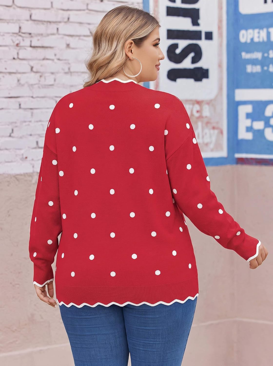 Womens Plus Size Sweaters Long Sleeve Pullover Tops