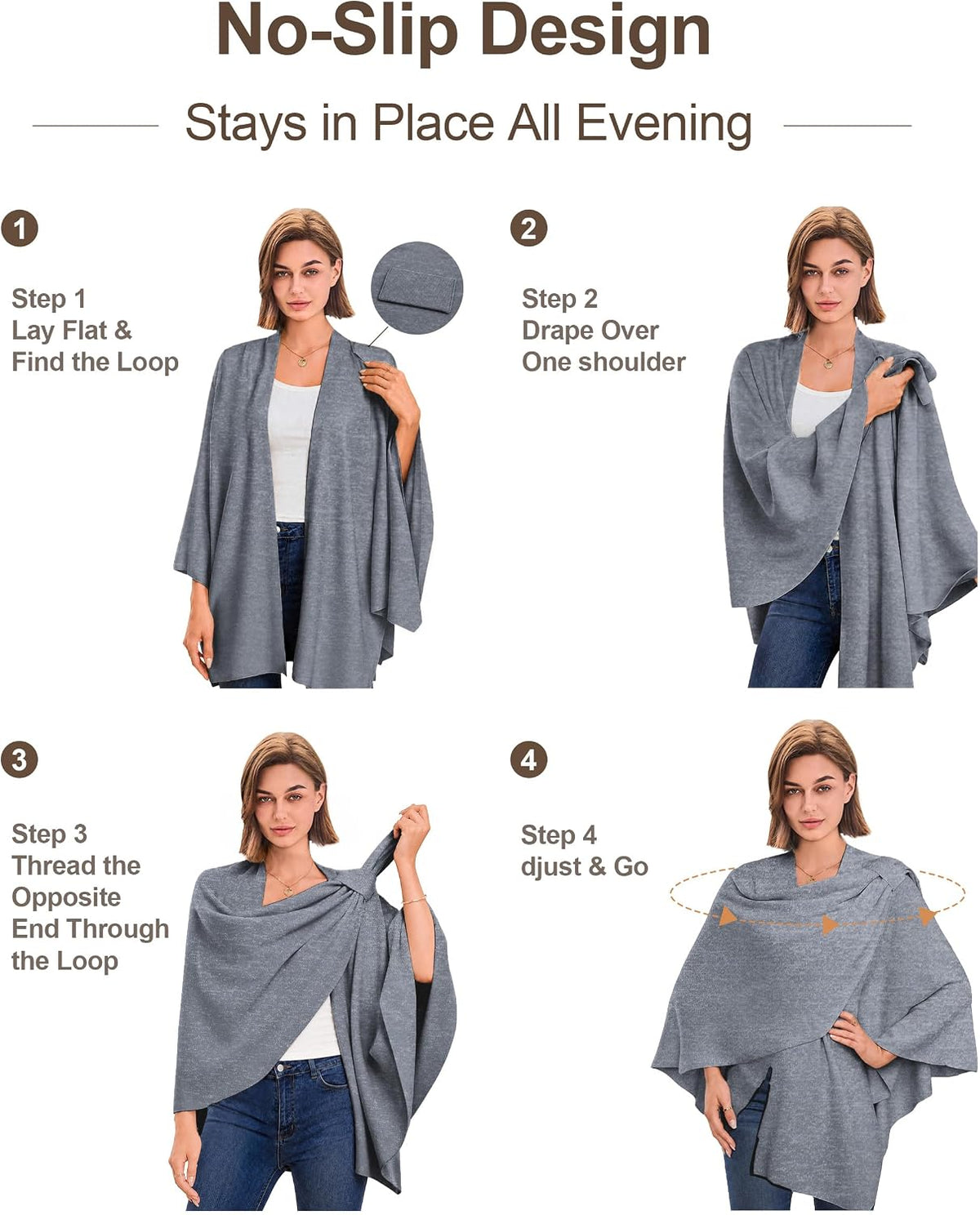 Cross Front Poncho Shawl Wrap Elegant Wedding Formal