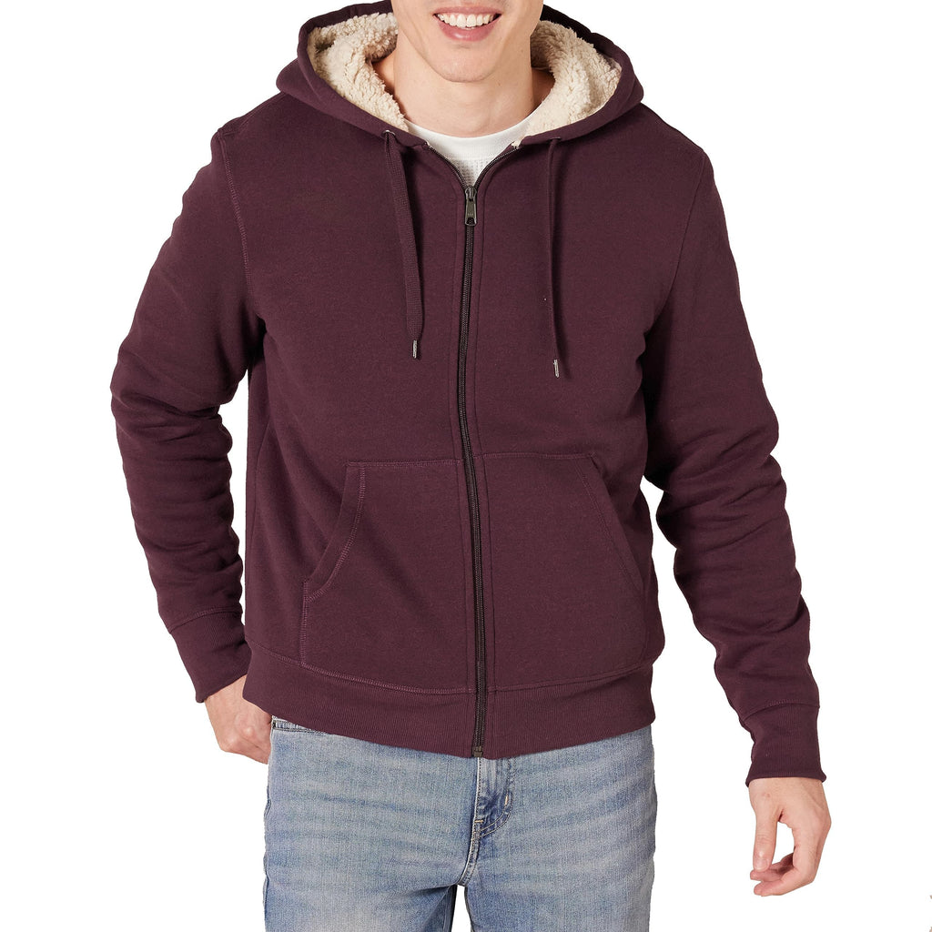 Men's Sherpa-Lined Full-Zip Fleece Hoodie Sweatshirt